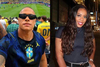 Ex de Jojo Todynho vê jogo do Brasil em área reservada com mãe de Vini Jr.