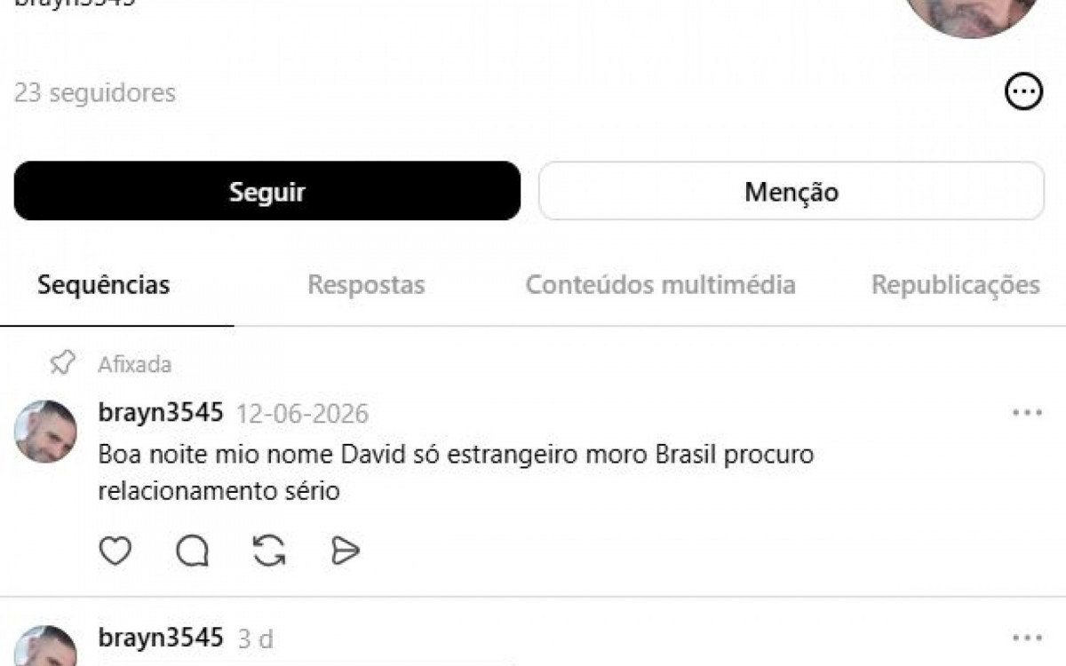 David chegou a publicar nas redes que procurava relacionamento sério - Reprodução