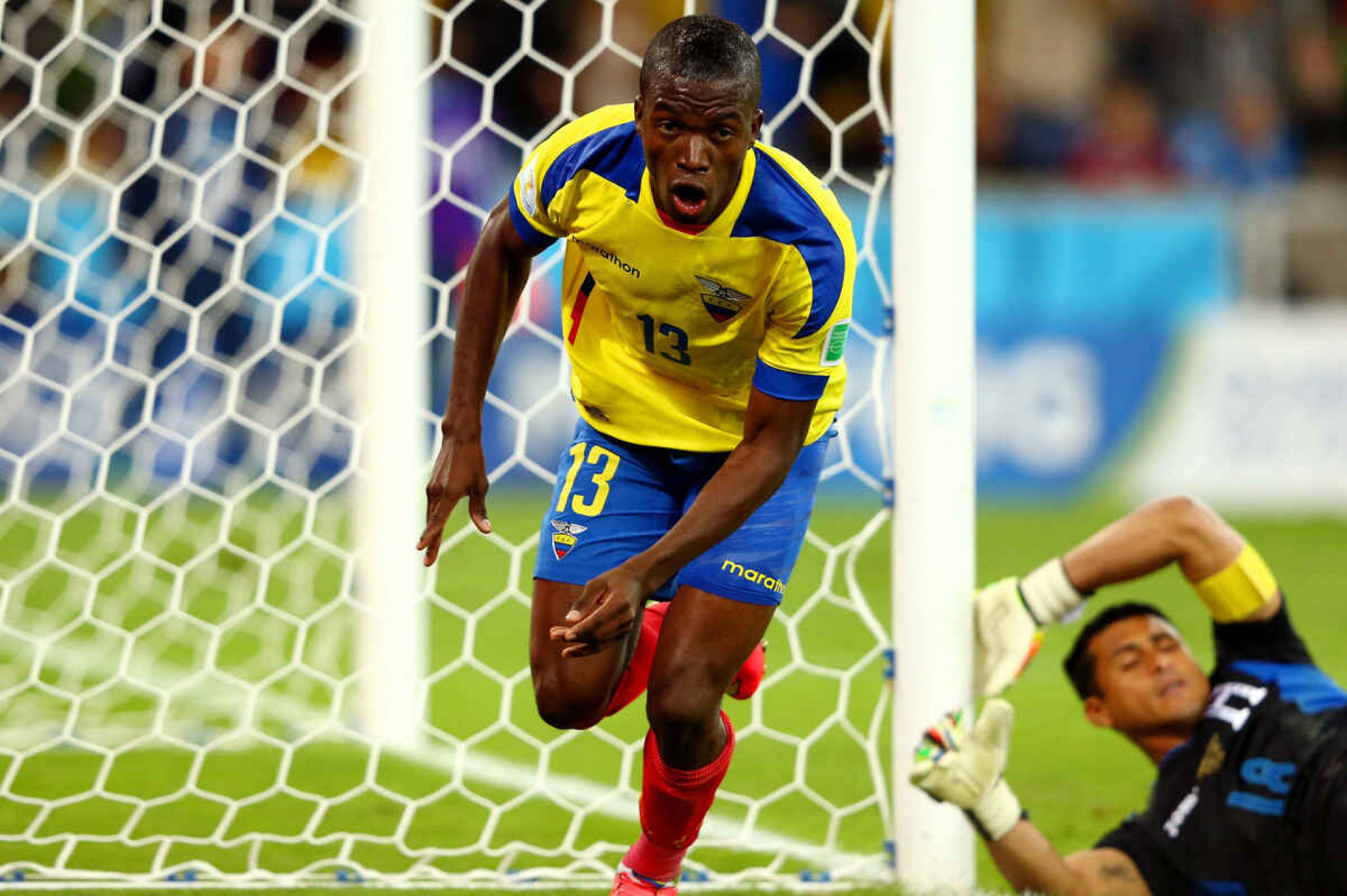 during the 2014 FIFA World Cup Brazil Group E match between Honduras and Ecuador at Arena da Baixada on June 20, 2014 in Curitiba, Brazil.