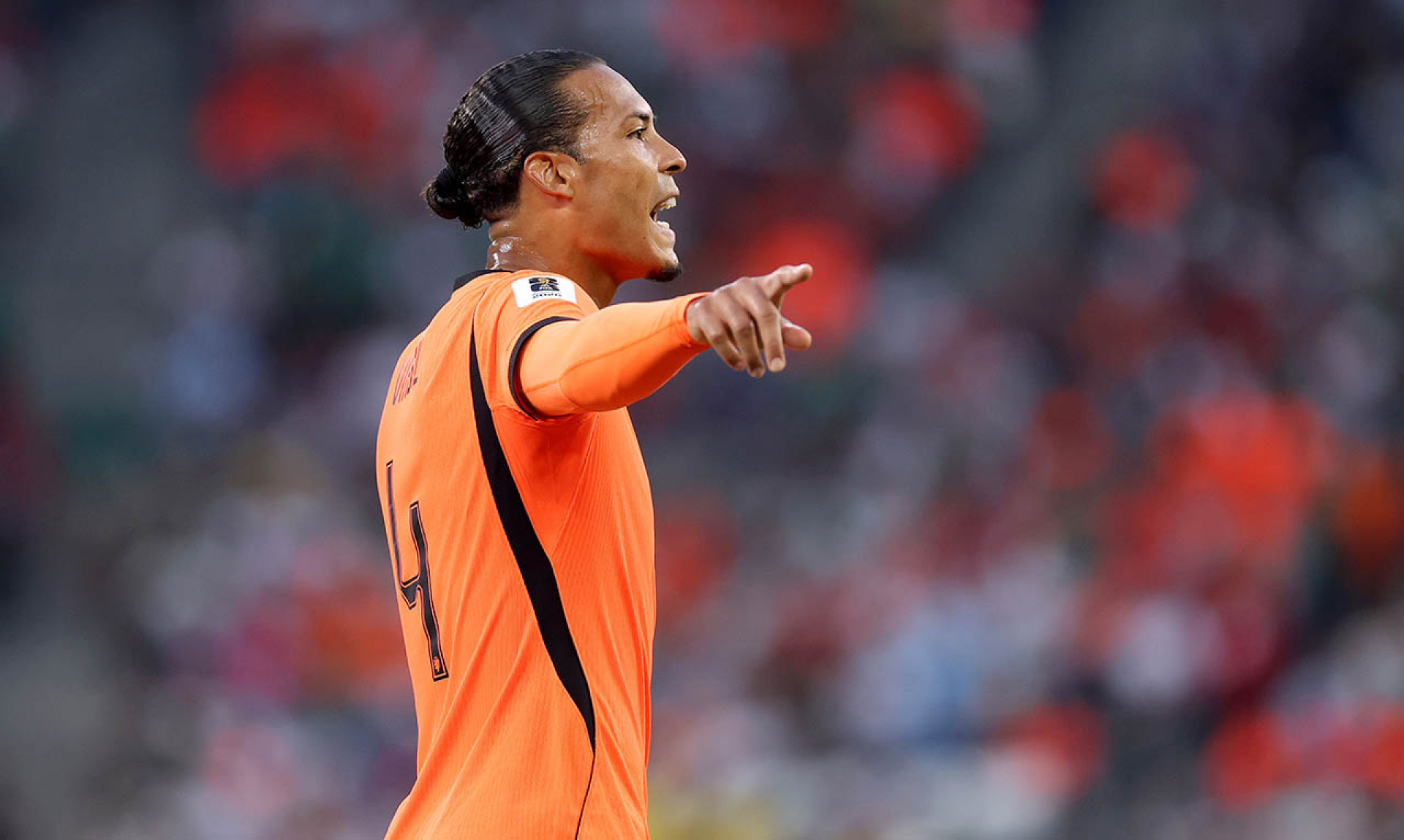GUADALUPE, MEXICO - JUNE 29: Virgil van Dijk #4 of Netherlands during the FIFA World Cup 2026 Round Of 32 match between Netherlands and Morocco at Monterrey Stadium on June 29, 2026 in Guadalupe, Mexico. (Photo by Carl Recine/Getty Images)