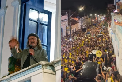 Alceu Valença faz show na sacada e comemora 80 anos com multidão em Olinda