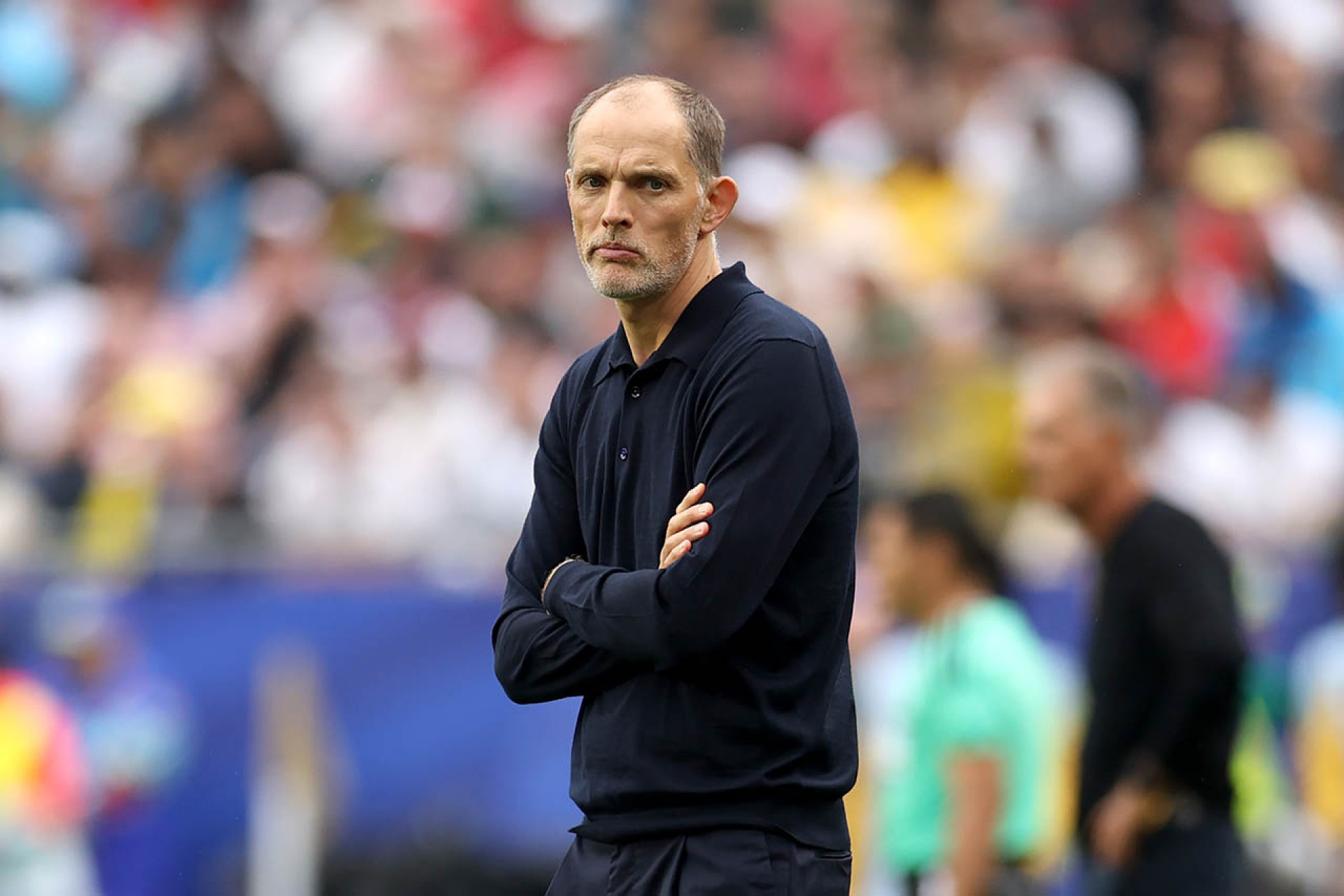 FOXBOROUGH, MASSACHUSETTS - JUNE 23: Thomas Tuchel, Manager of England, reacts during the FIFA World Cup 2026 Group L match between England and Ghana at Boston Stadium on June 23, 2026 in Foxborough, Massachusetts. (Photo by Richard Pelham/Getty Images)
