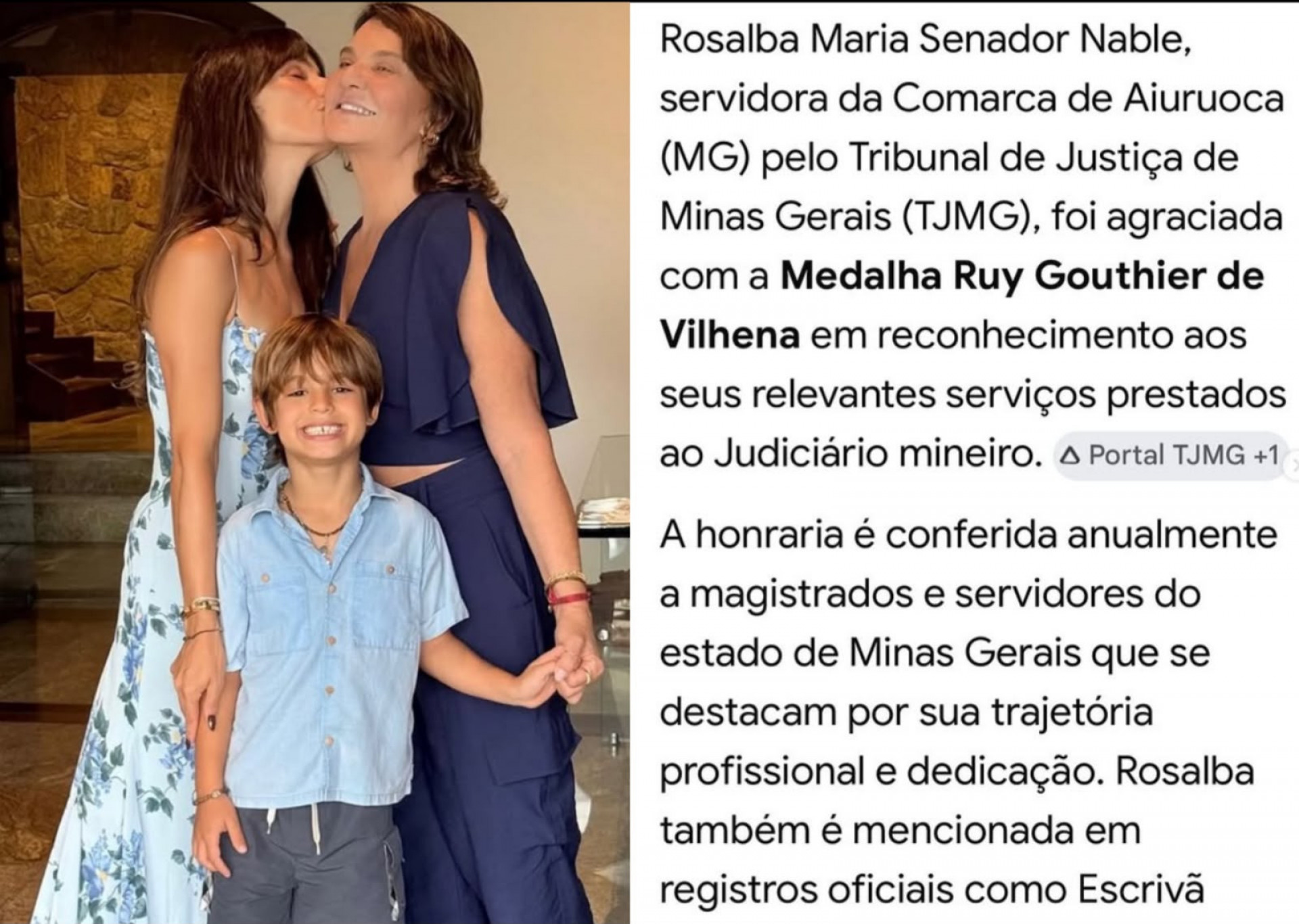 Após receber reconhecimento do Tribunal de Justiça de Minas Gerais, Rosalba Nable refletiu, no Instagram, sobre sua trajetória de vida até hoje - Reprodução / Instagram
