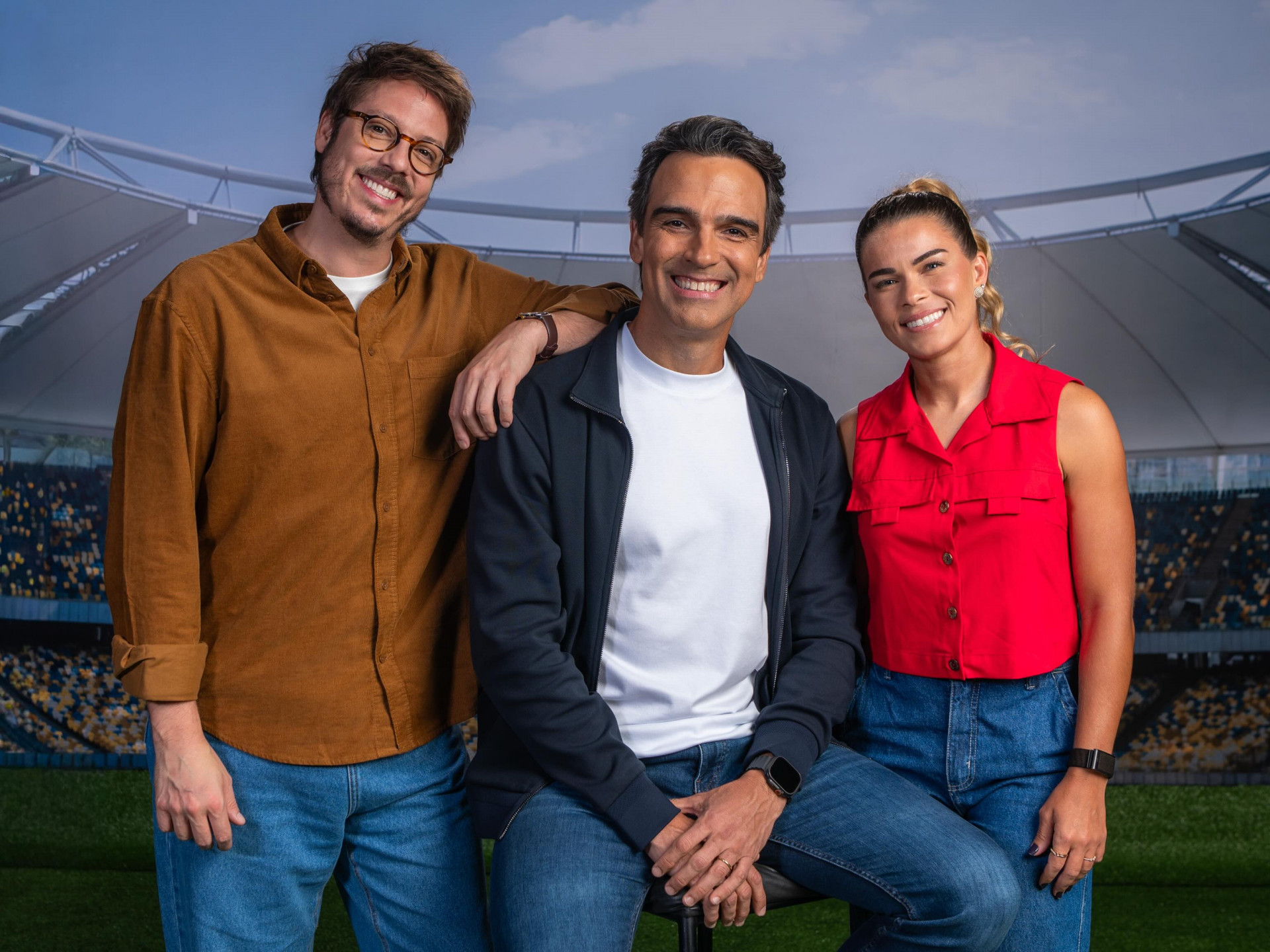 Fábio Porchat, Tadeu Schmidt e Tamires Dias comandam o 'Central da Copa' - Globo/Estevam Avellar