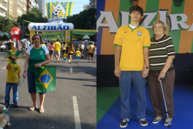 Avó e neto recriam foto de 2010 no Alzirão e mantêm tradição na Copa