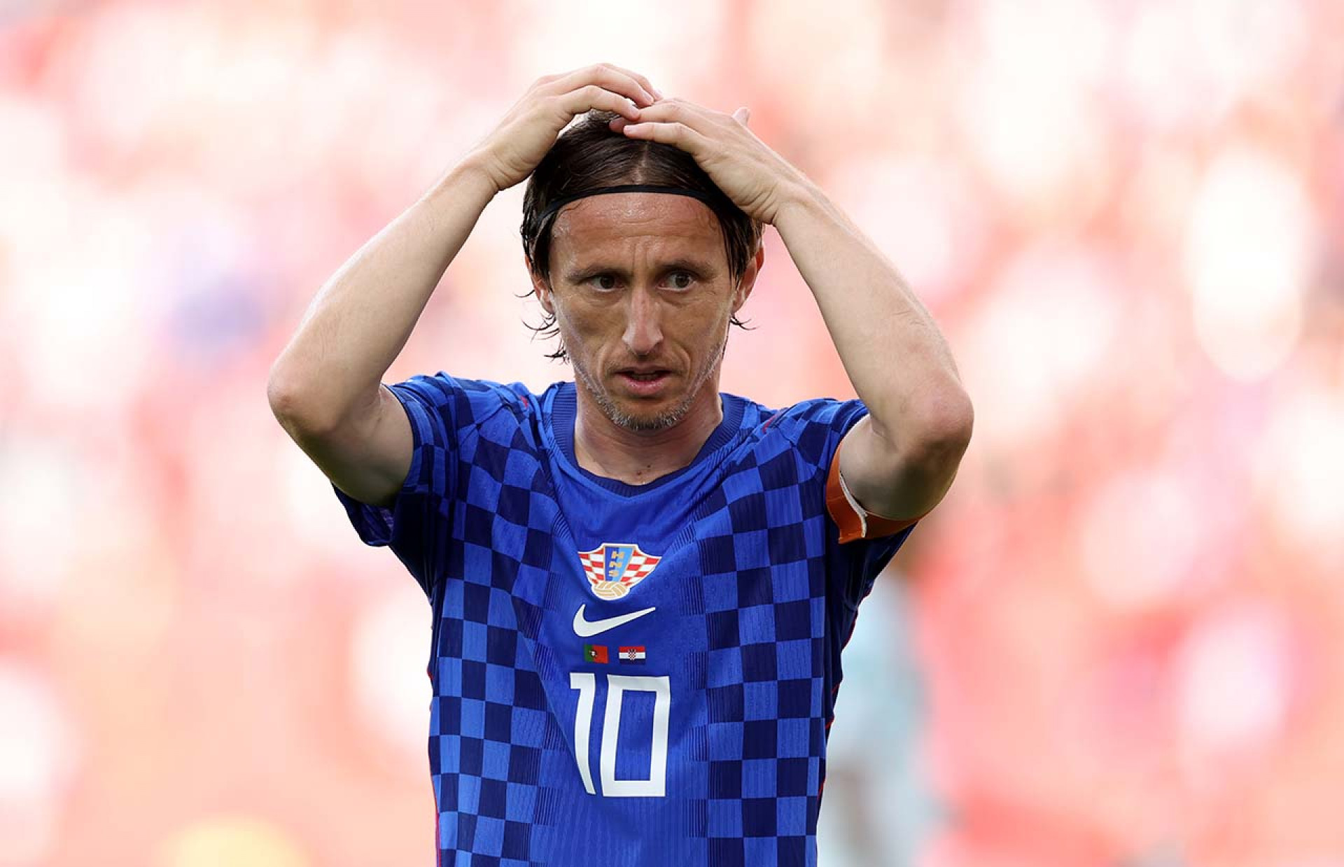 TORONTO, ONTARIO - JULY 02: Luka Modric #10 of Croatia reacts during the FIFA World Cup 2026 Round of 32 match between Portugal and Croatia at Toronto Stadium on July 02, 2026 in Toronto, Ontario. (Photo by Justin Setterfield/Getty Images)