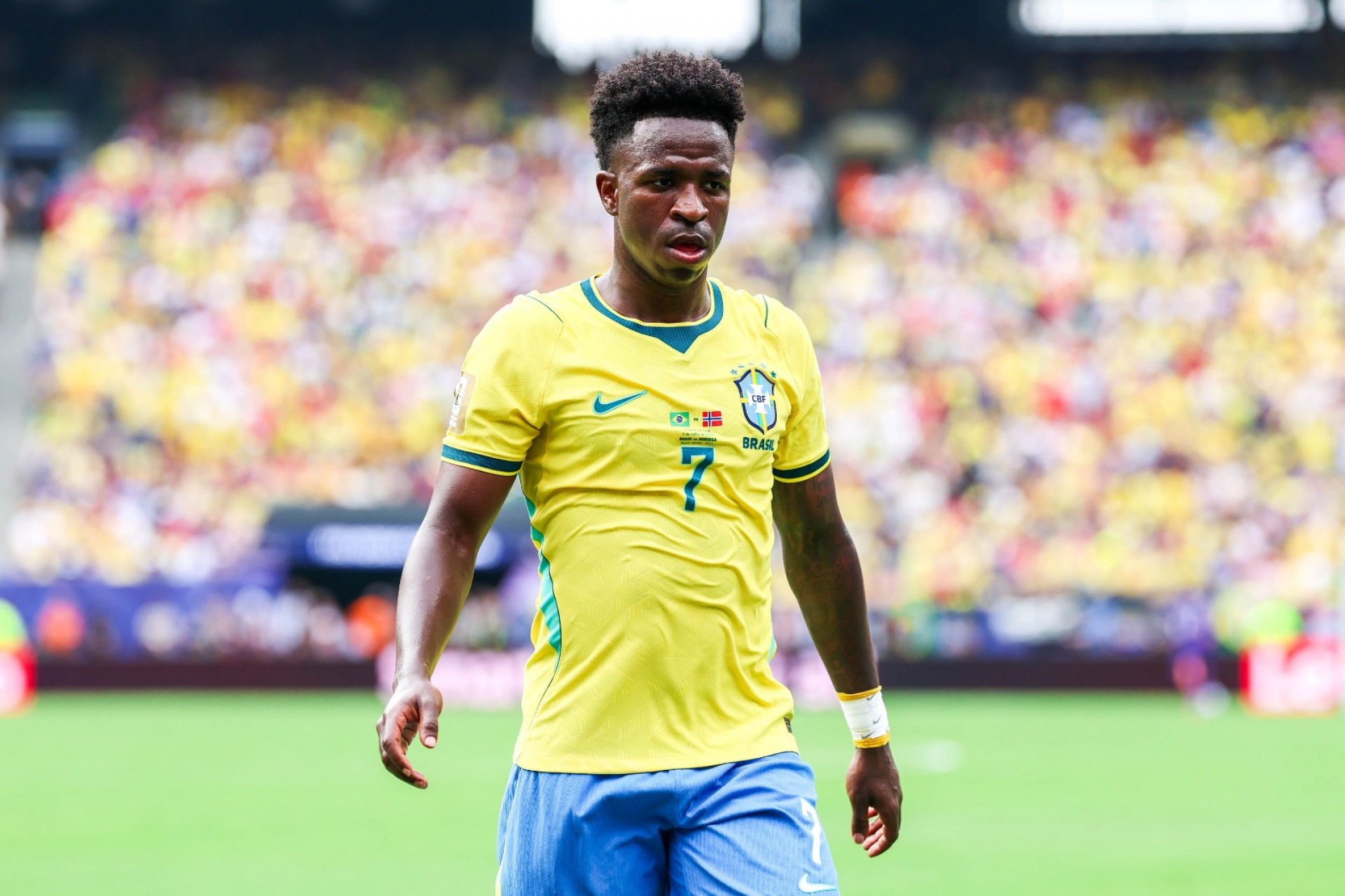 Vini Jr, no jogo contra a Noruega - Willian Volcov / Parceiro / Ag&ecirc;ncia O Dia