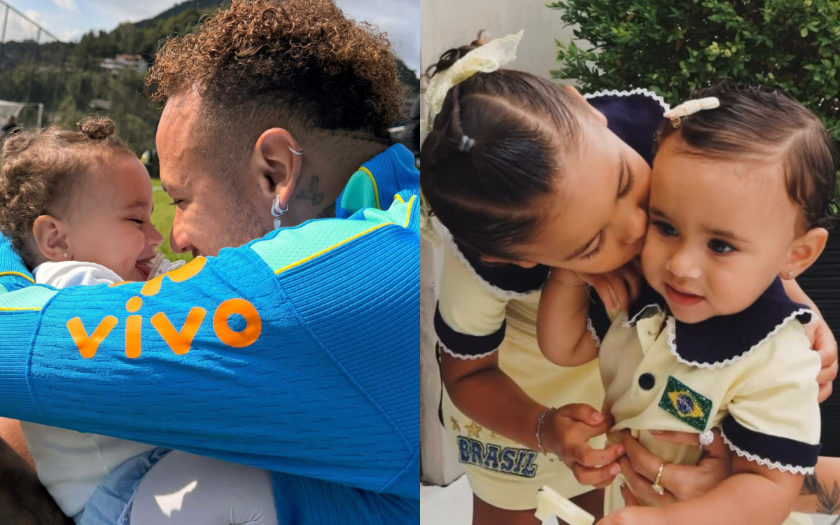 Neymar e Bruna Biancardi celebram 1 ano da filha Mel nas redes sociais