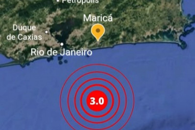 Tremores de terra são novamente registrados na costa do Rio, em Maricá