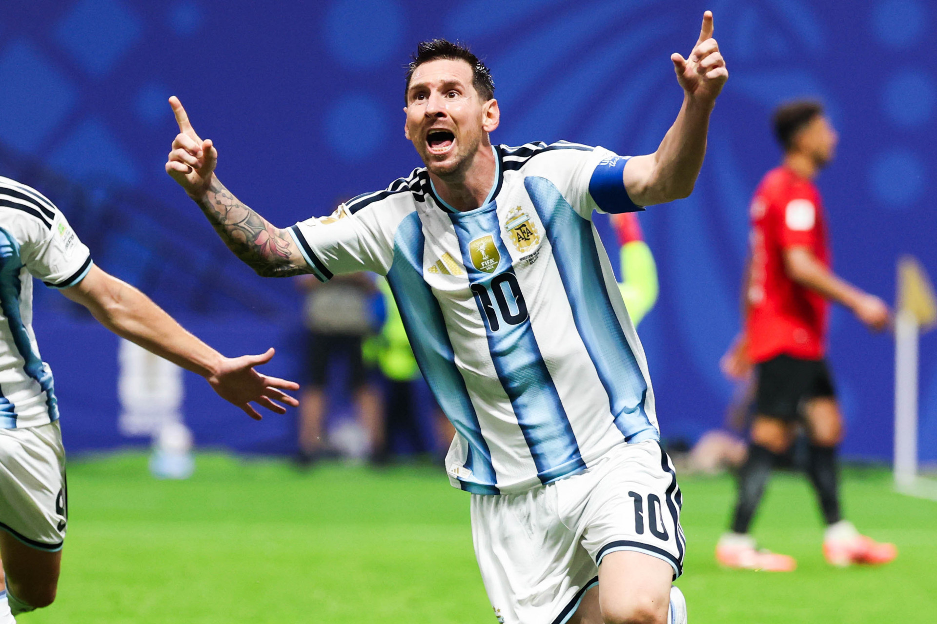Messi comemora o gol na vitória da Argentina - William Volcov/Parceiro/Agência O Dia