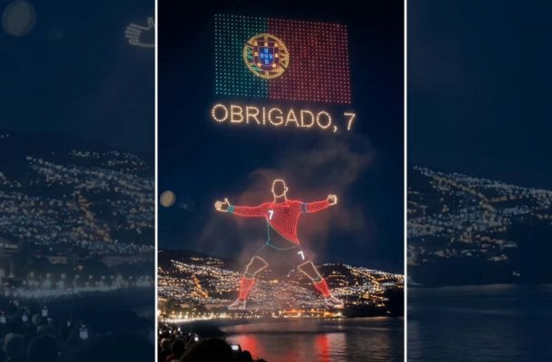 V&iacute;deo: IA cria espet&aacute;culo de drones em homenagem a Cristiano Ronaldo