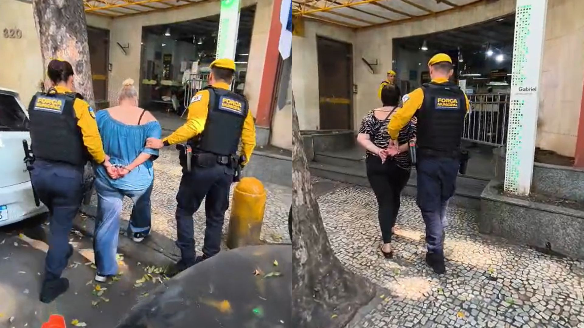 Mulheres furtaram mais de R$ 2,7 mil em mercadorias em uma farmácia no Centro do Rio - Divulgação / Força Municipal