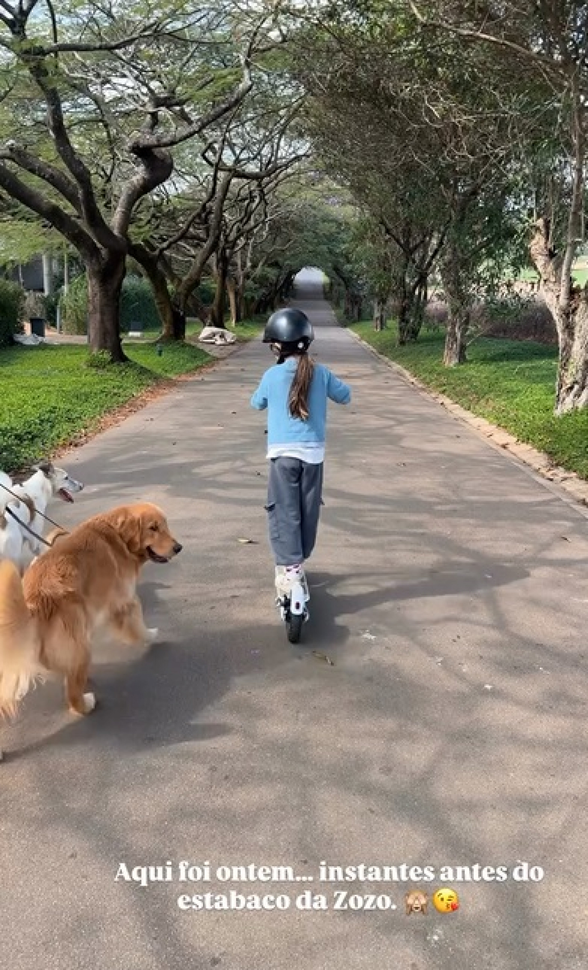 Zoe sofreu uma queda ao andar de patinete - Reprodução/Instagram 