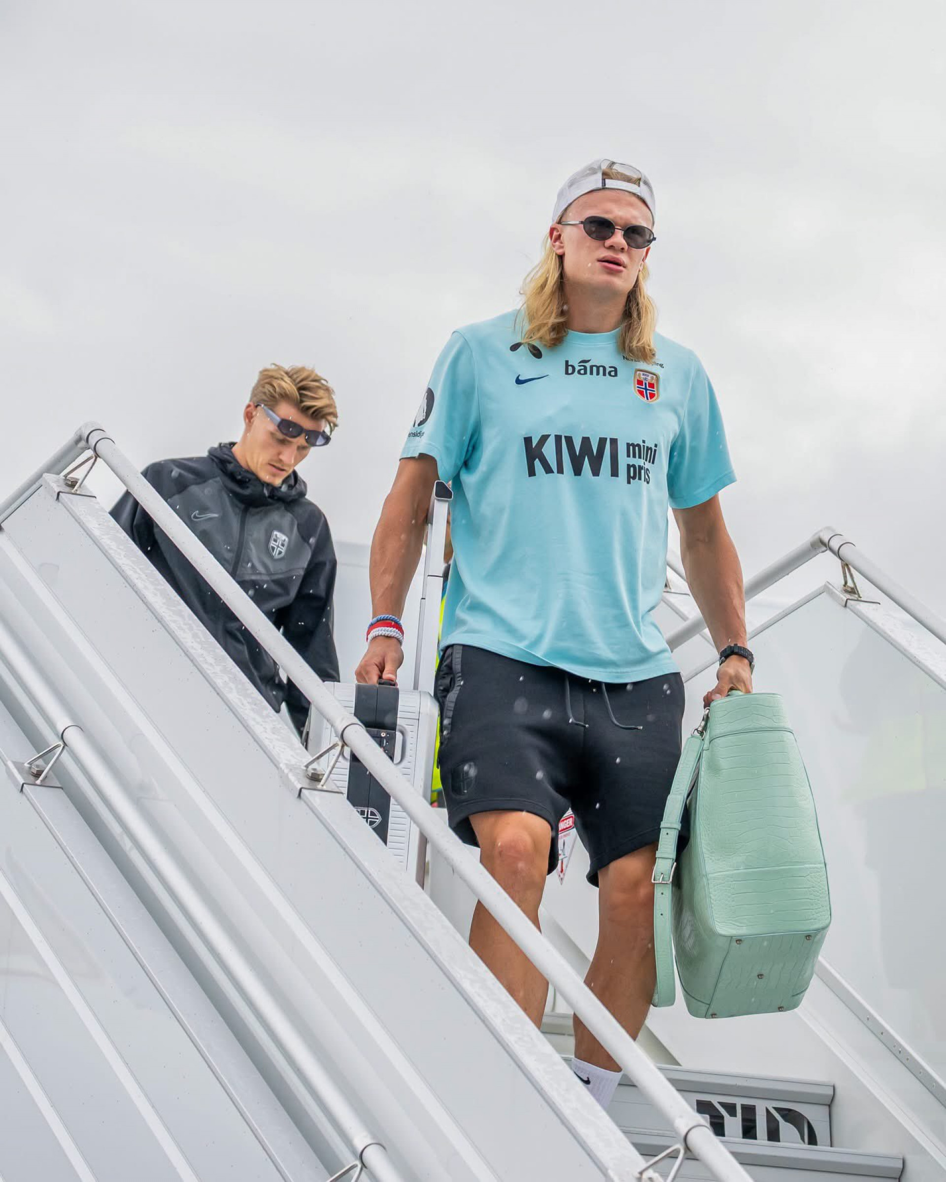 Haaland na chegada da Noruega a Miami