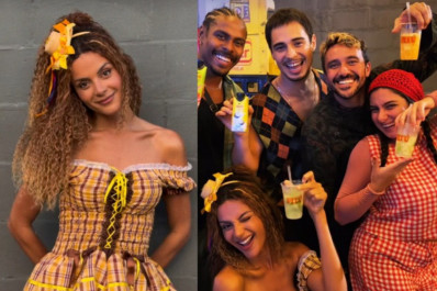 Gabriela Loran e Danilo Mesquita curtem festa junina juntos