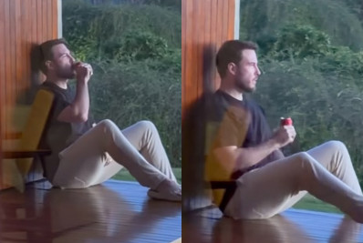 Thiago Nigro desafia regra de Maíra Cardi e bebe refrigerante