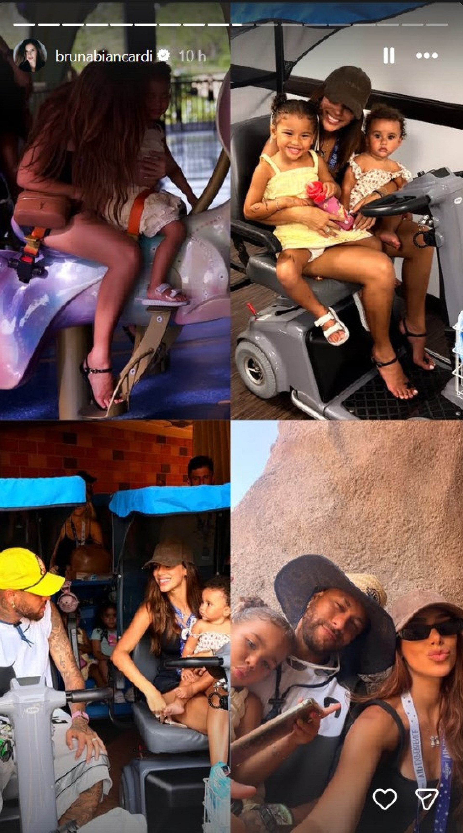 Neymar foi ao parque Epic Universe acompanhado de Bruna Biancardi, das filhas Mavie, Mel, e do filho Davi Lucca - Reprodução / Instagram
