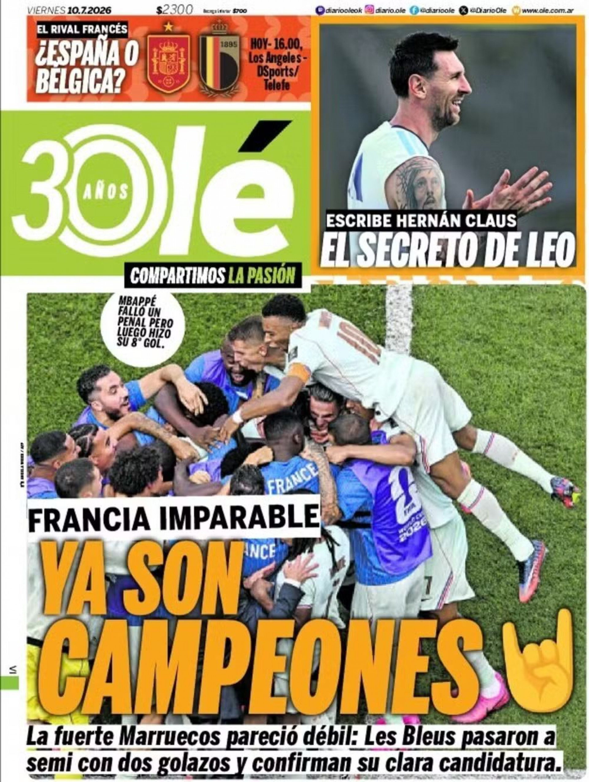 Capa do jornal 'Ol&eacute;' tenta azarar sele&ccedil;&atilde;o francesa - Reprodu&ccedil;&atilde;o / X