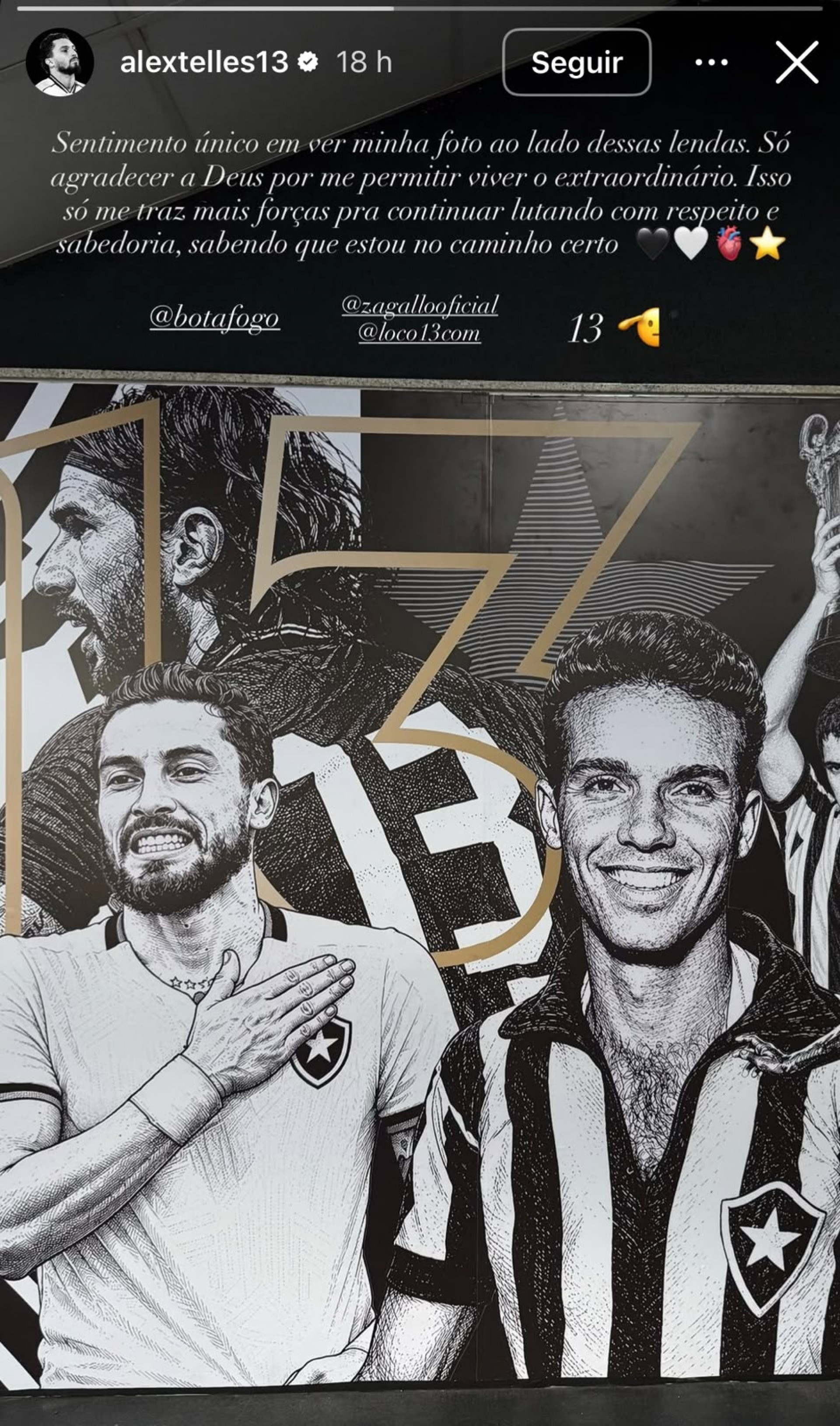 Post de Alex Telles no story do Instagram - Reprodu&ccedil;&atilde;o / Instagram @alextelles13