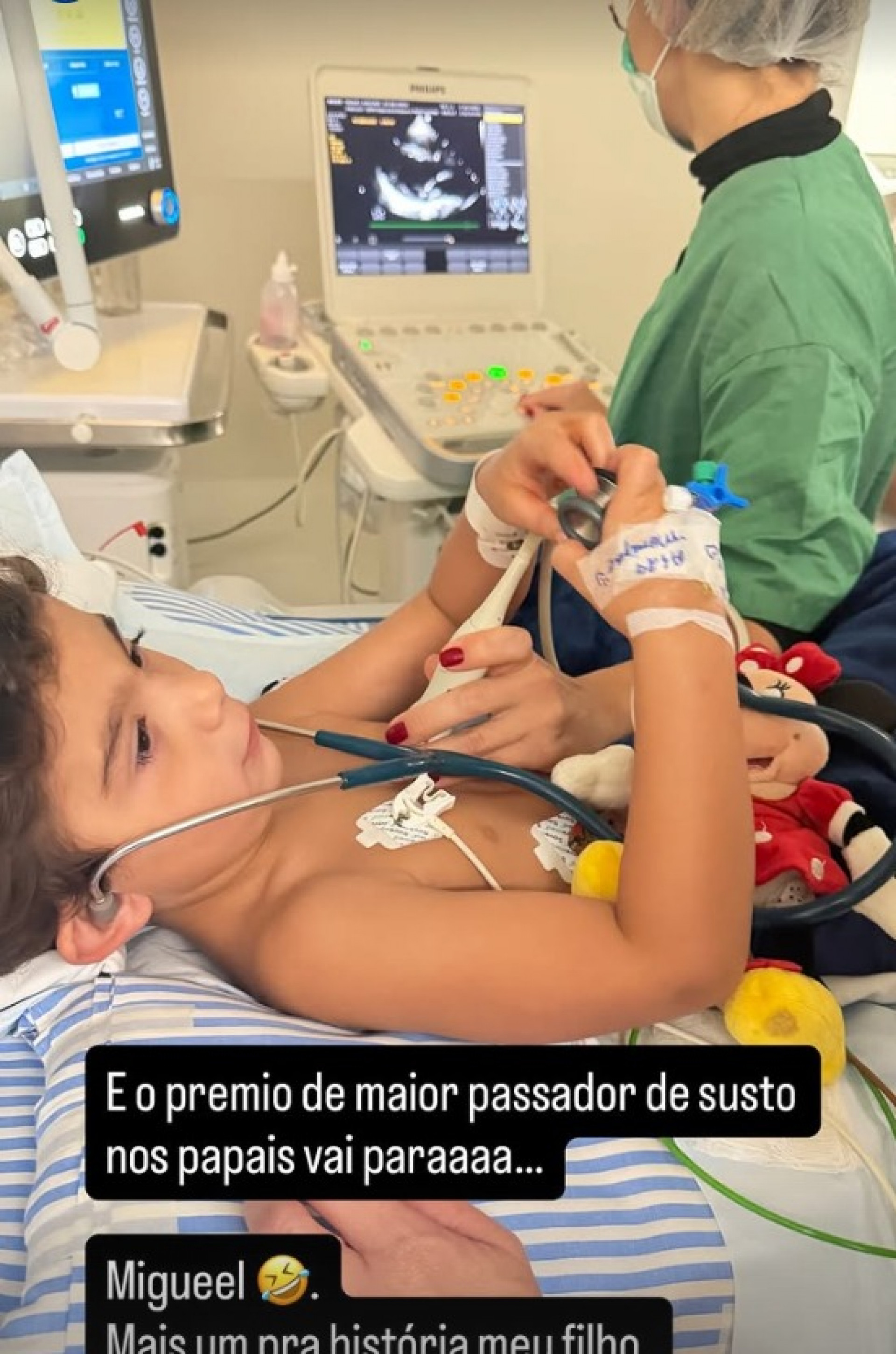 Miguel, filho de Cristiano, foi picado por um escorpião no sítio da família - Reprodução / Instagram