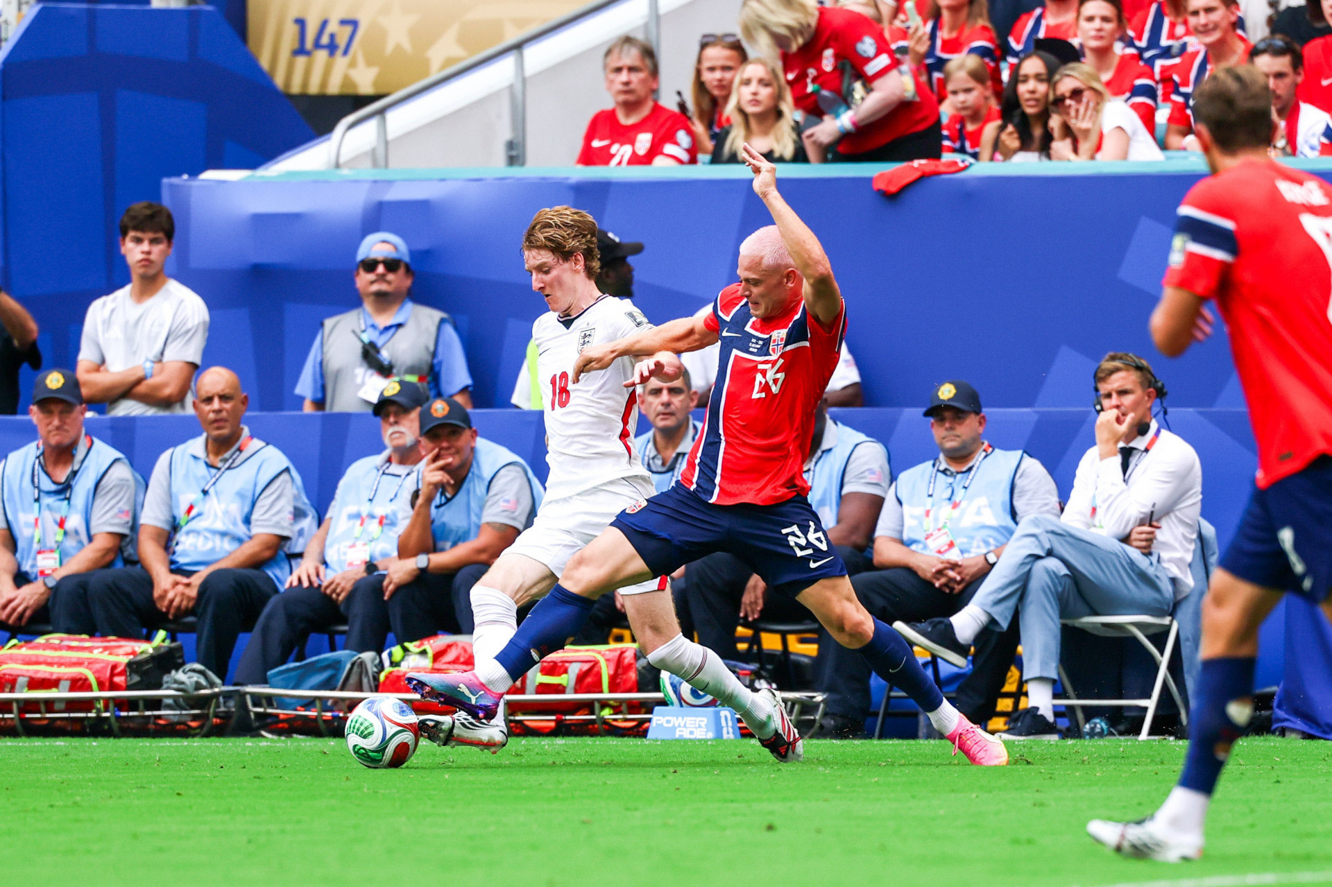 Inglaterra e Noruega se enfrentaram neste sábado (11), pelas quartas de final da Copa do Mundo de 2026 - William Volcov/Parceiro/Agência O Dia