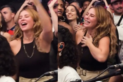 Paolla Oliveira se diverte em roda de samba no Rio