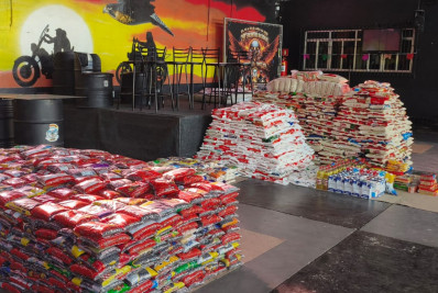 Banco de Alimentos de Volta Redonda recebe 6,5 toneladas de mantimentos arrecadados no Encontro Nacional de Motociclistas e Triciclistas