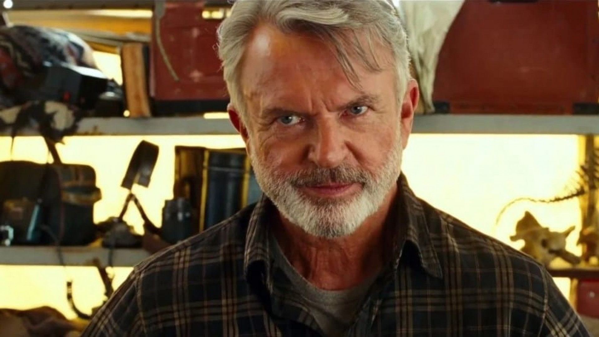 Sam Neill em 'Jurassic World 3', de 2022   - Reprodu&ccedil;&atilde;o / Redes sociais