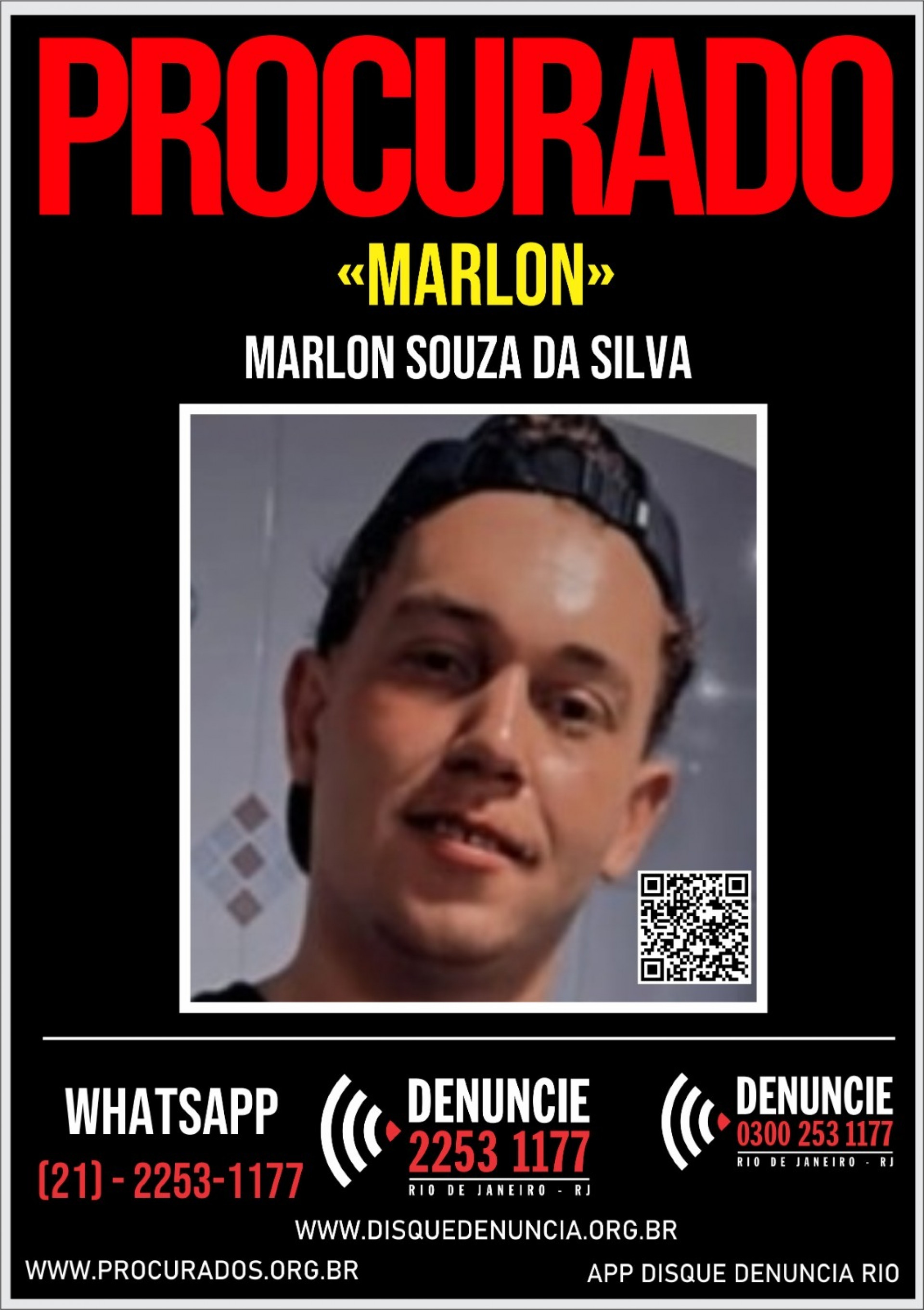 Disque Denúncia divulga cartaz para localizar suspeito de feminicídio em Miguel Pereira