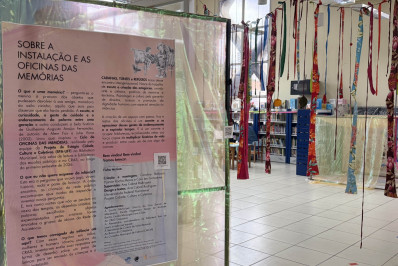Biblioteca Municipal Raul de Leoni recebe instalação sensorial que une memórias de crianças e idosos em Volta Redonda