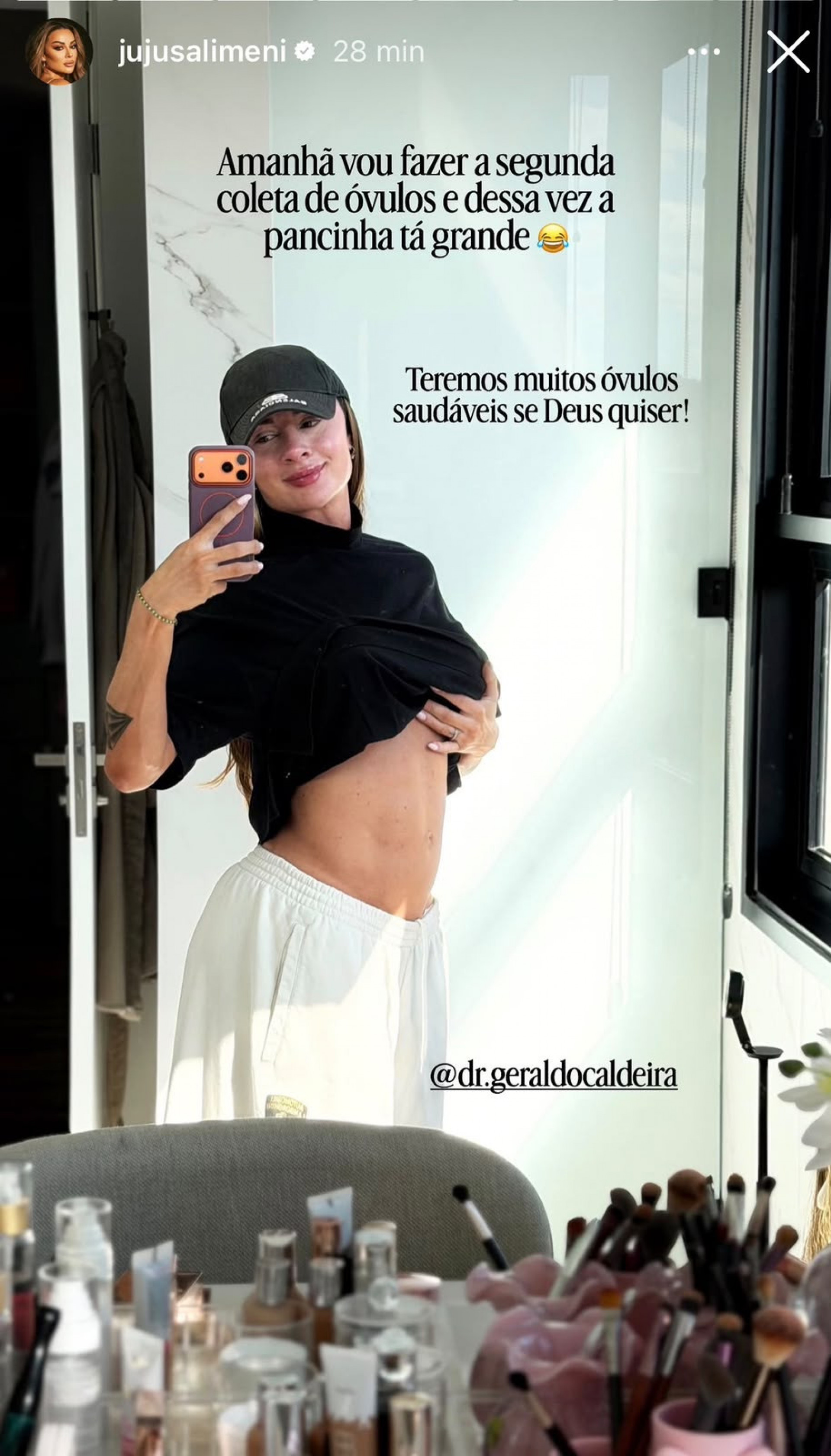 Juju Salimeni mostrou inchaço na barriga antes de procedimento - Reprodução/Instagram