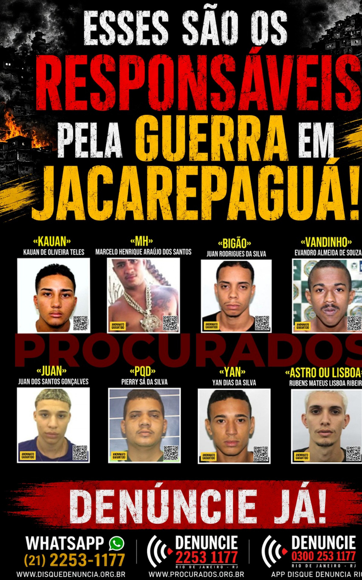 Criminosos envolvidos em disputas territoriais em Jacarepaguá - Divulgação/PCERJ