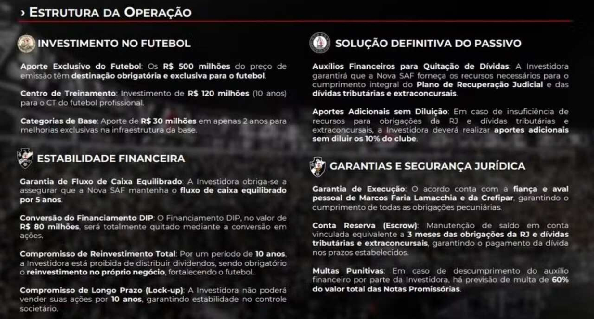 Vasco entra na Justi&ccedil;a para autorizar venda de 90% da SAF a Marcos Lamacchia
