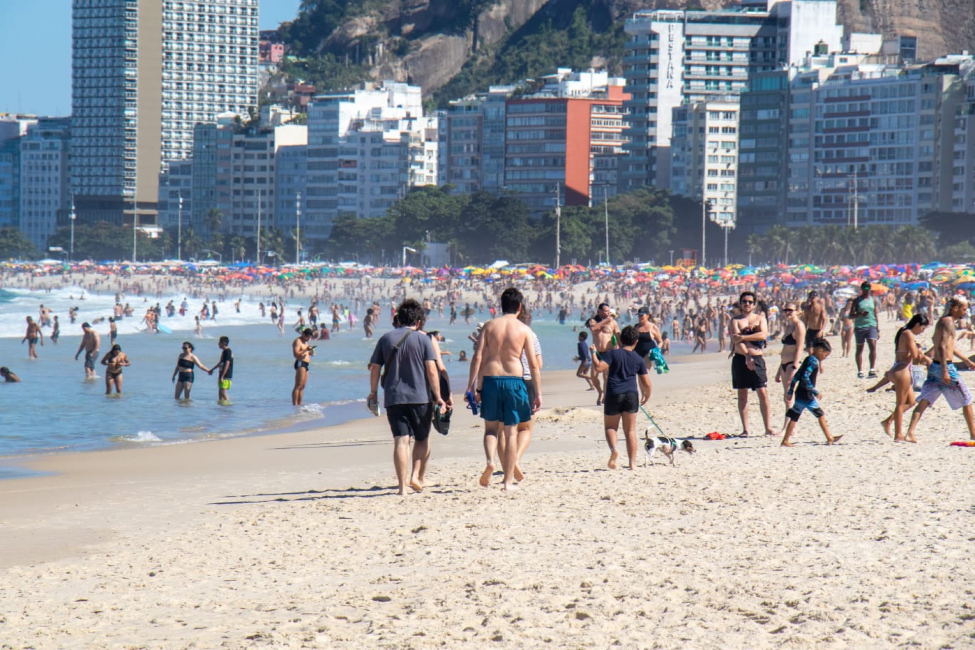 Cariocas e turistas aproveitaram tempo ensolarado na praia de Copacabana - Érica Martin / Agência O Dia