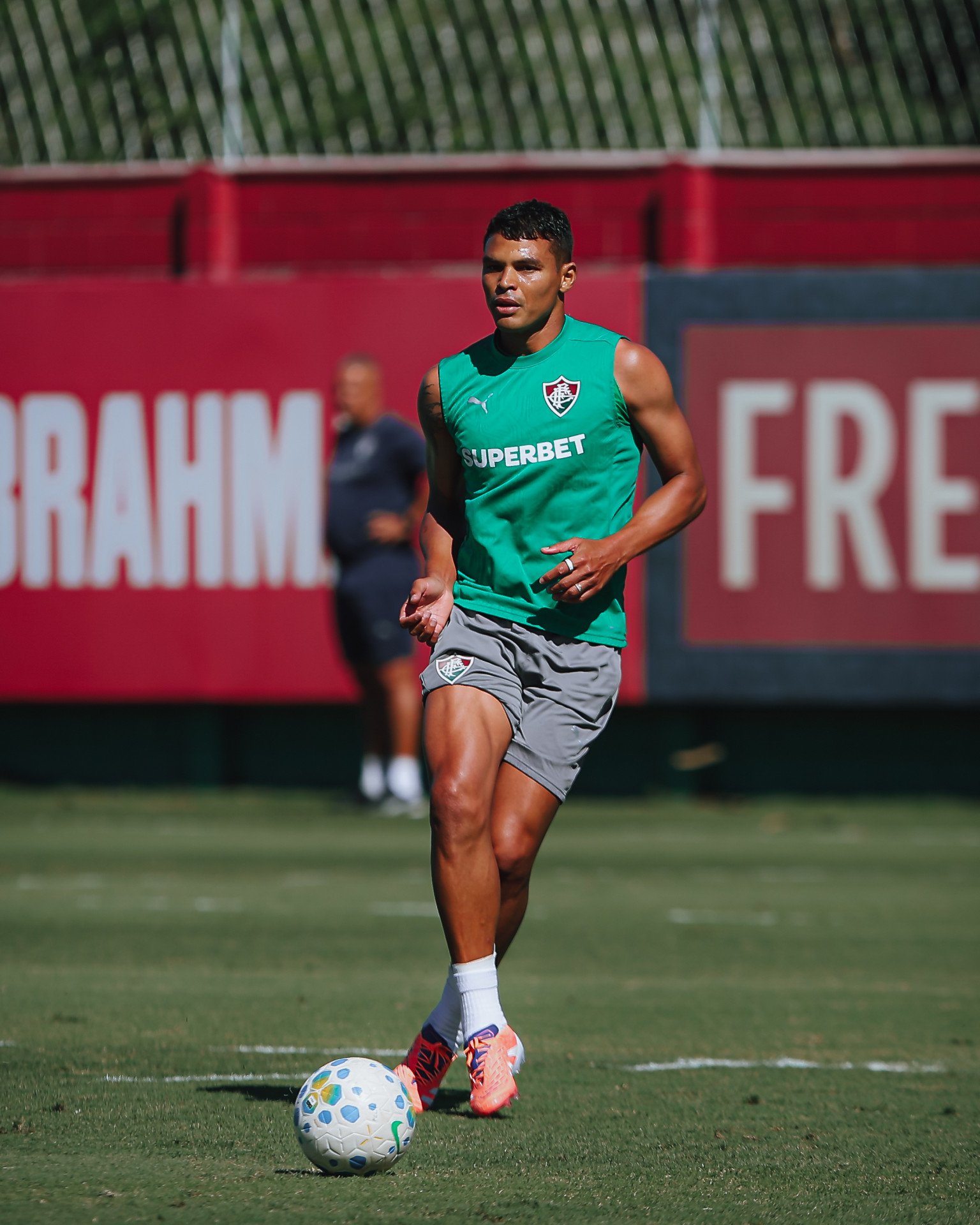 Thiago Silva em treino do Fluminense