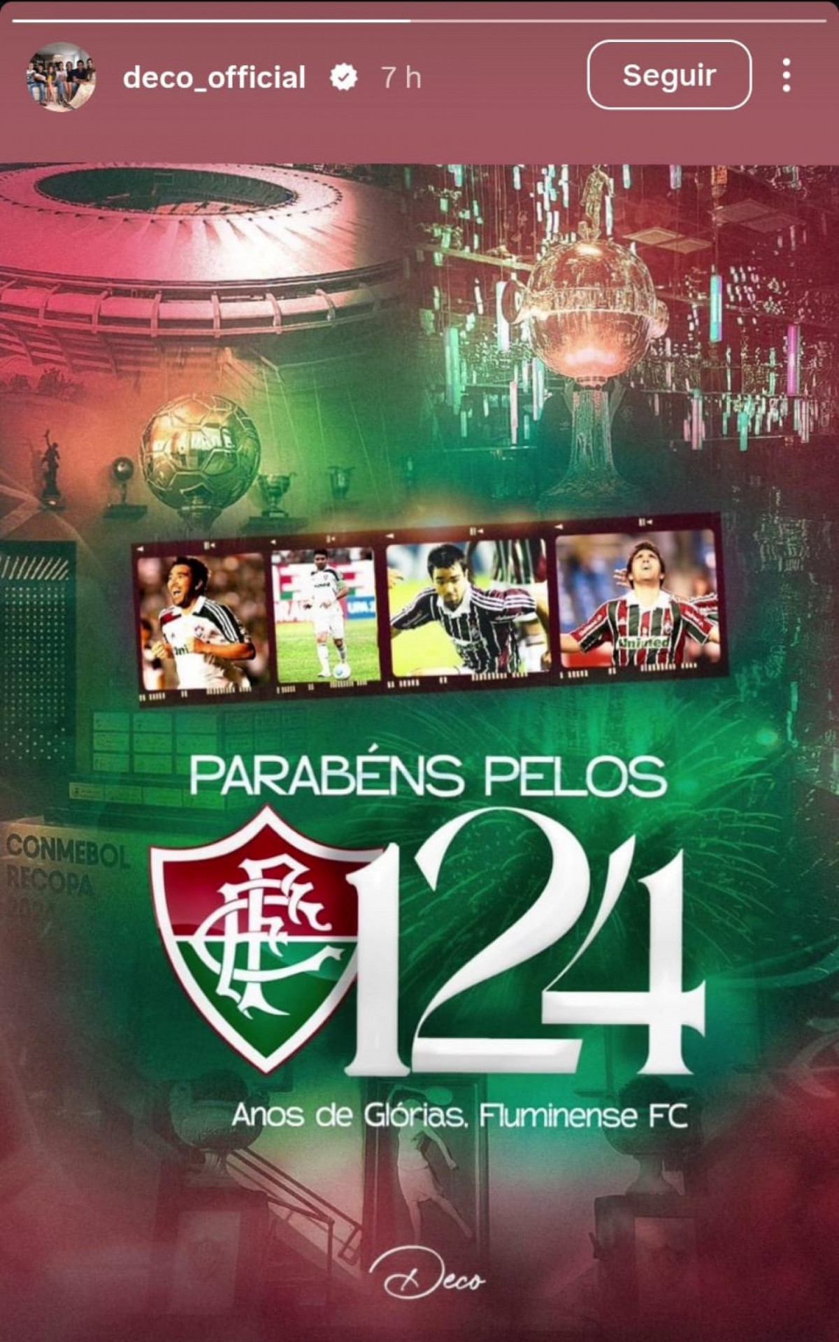 Ex-jogadores celebraram os 124 anos do Fluminense - Reprodu&ccedil;&atilde;o / Instagram