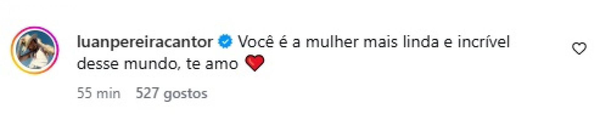 Luan Pereira fez declaração para Victória Miranda nas redes sociais - Reprodução/Instagram