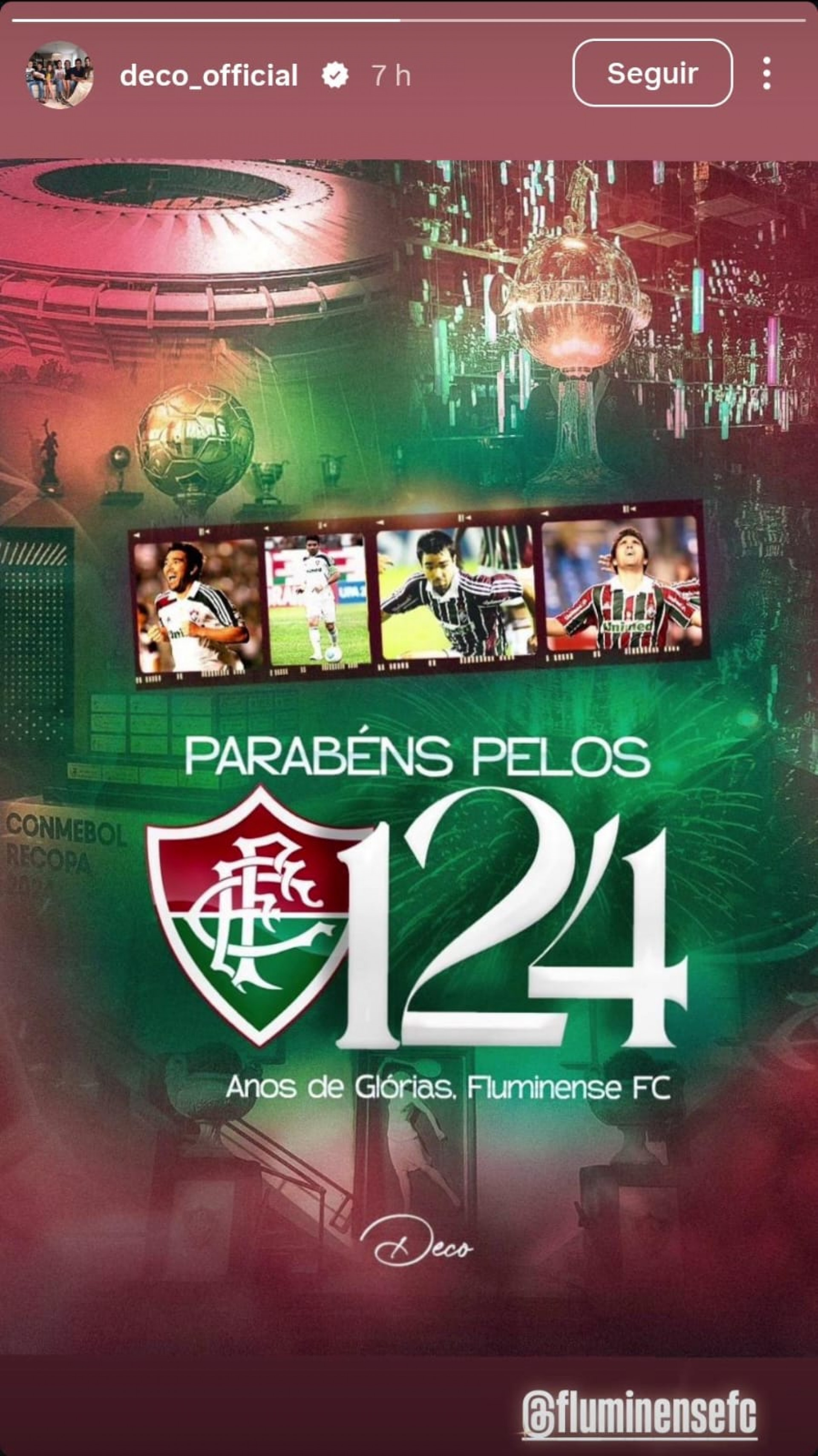 Ex-jogadores celebraram os 124 anos do Fluminense