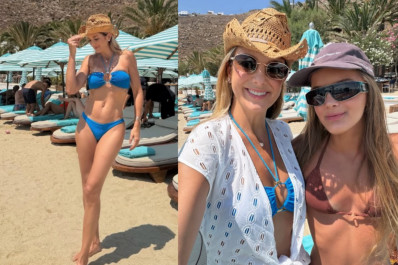 Ticiane Pinheiro exibe boa forma em fotos de biquíni na Grécia