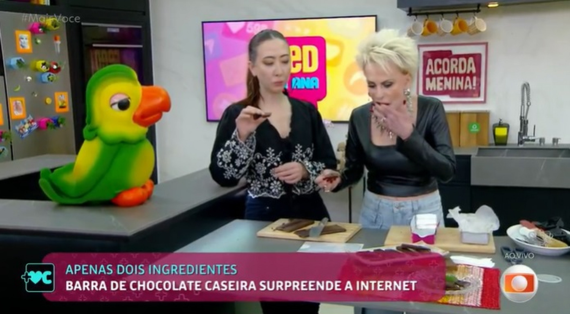 Ana Maria Braga e equipe passam mal após comer doce  - Reprodução de vídeo