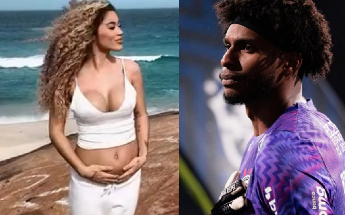Rauany Barcellos e o Goleiro Hugo Souza 