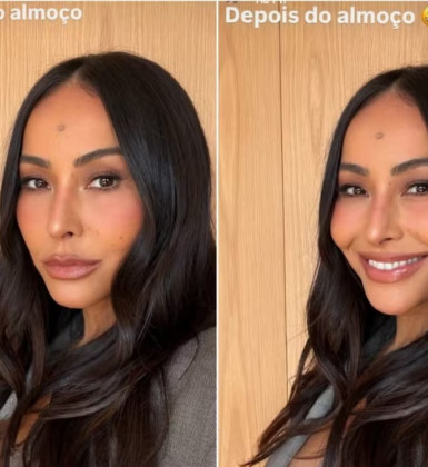 Sabrina Sato brinca com fome na gravidez ao recriar meme