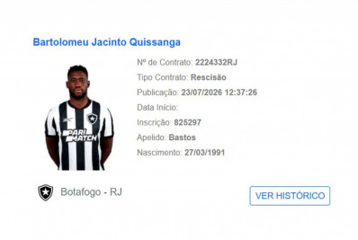Após quase três anos, Bastos rescinde contrato e deixa o Botafogo
