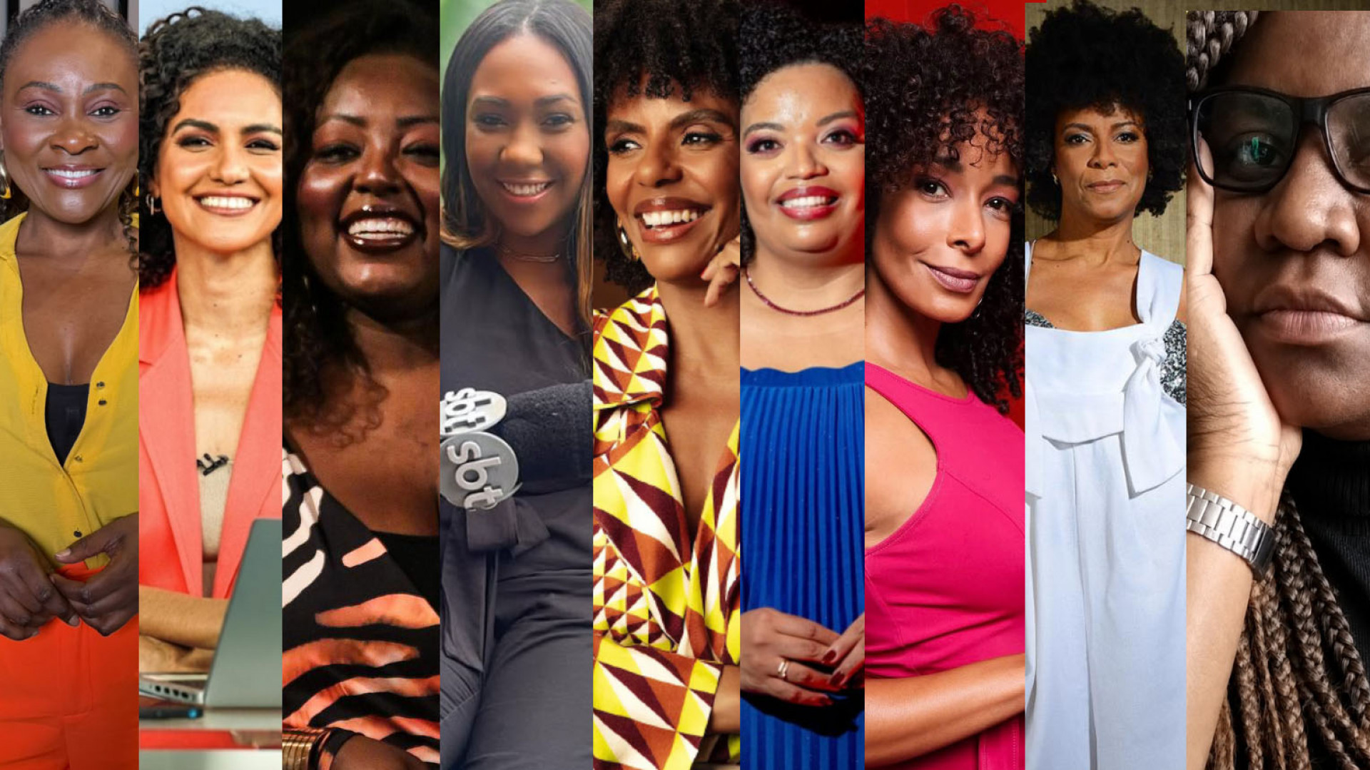 No Dia da Mulher Negra, as jornalistas Janaína Nunes, Ana Paula Santos, Letícia Vidica, Katharine Alves, Cynthia Martins, Basília Rodrigues, Alinne Prado, Lica Oliveira e Li Lacerda, refletem sobre representatividade, resistência e referências na comunicação. - Foto: Reprodução/ Redes sociais
