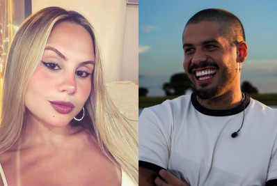 Zé Felipe e Lara Jucah aparecem aos beijos em festa no Rio