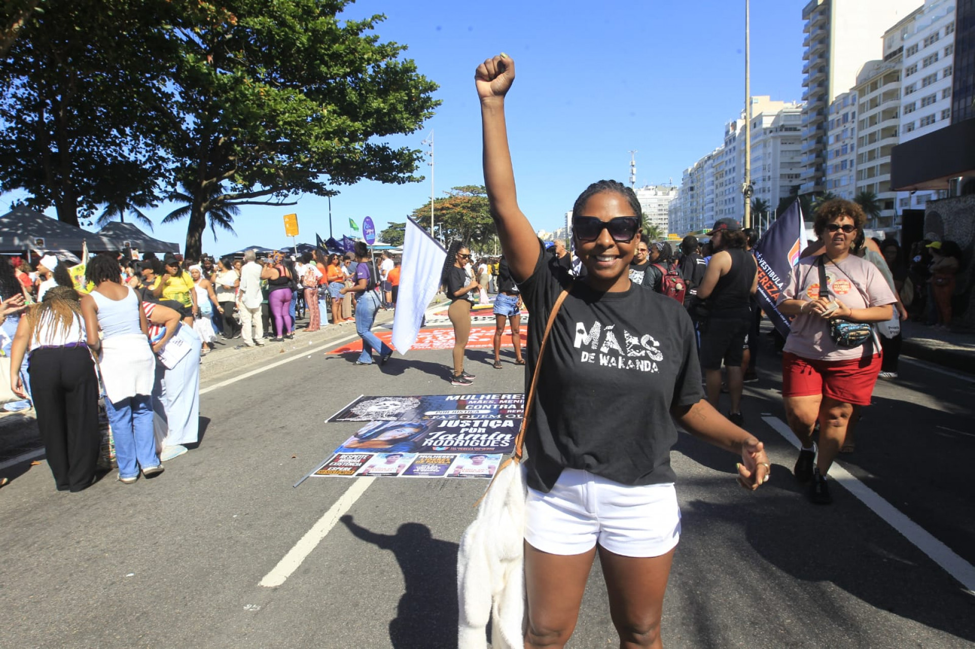 Marcha das Mulheres Negras reúne centenas em Copacabana - Reginaldo Pimenta / Agência O DIA