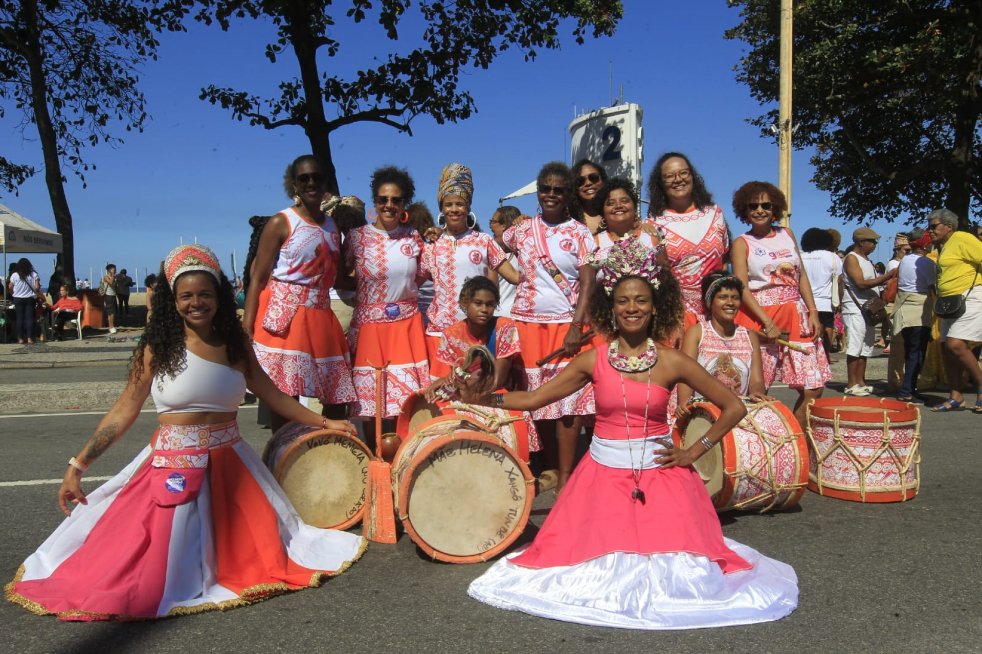 Grupo de Maracatu Baque Mulher se apresentou na Marcha das Mulheres Negras - Reginaldo Pimenta / Agência O DIA