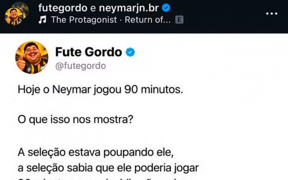 Neymar curte post com cr&iacute;ticas &agrave; sua minutagem na Copa e levanta debate sobre elimina&ccedil;&atilde;o do Brasil