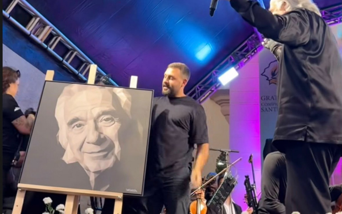 Homenagem do artista teresopolitano Juan Atos ao maestro