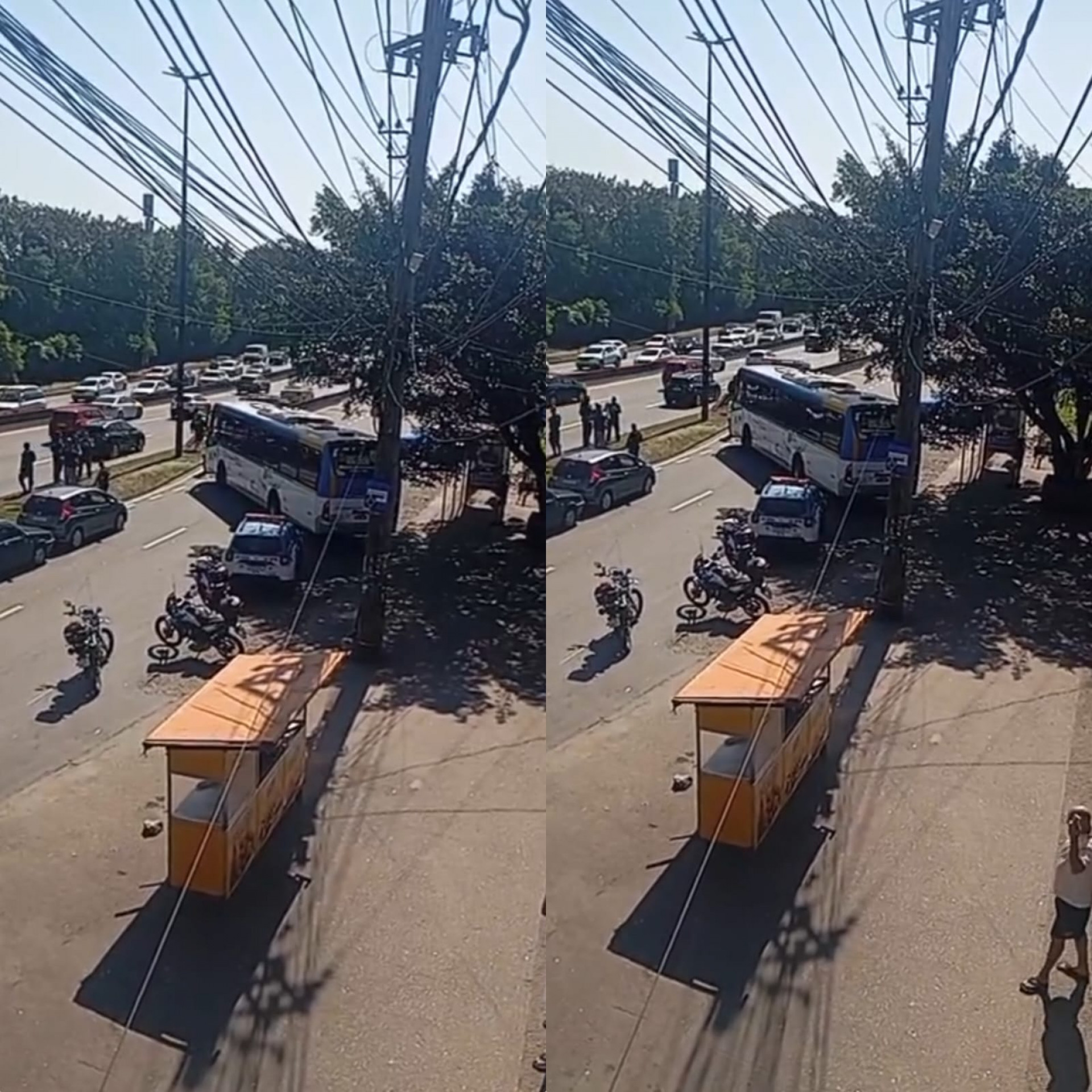 Criminosos sequestram &ocirc;nibus e bloquearam os acessos da Gard&ecirc;nia Azul, na Zona Sudoeste do Rio - Reprodu&ccedil;&atilde;o de v&iacute;deo